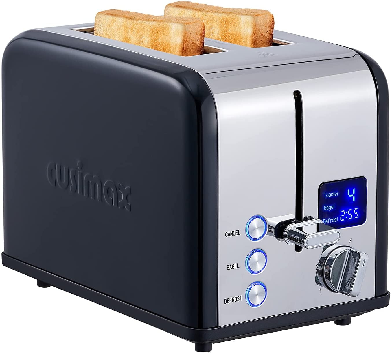 Cusimax 2-Slice Stainless Steel Toaster with Variable Heat Setting